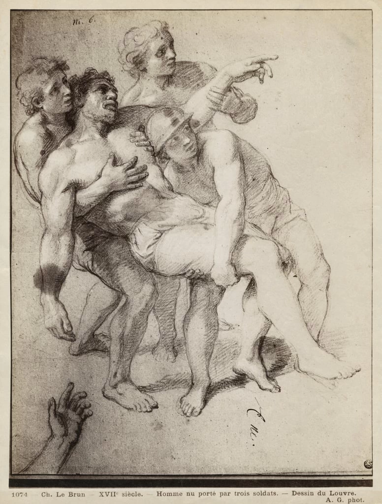 Uomo mezzo nudo sostenuto da tre uomini - LOuvre, Parigi